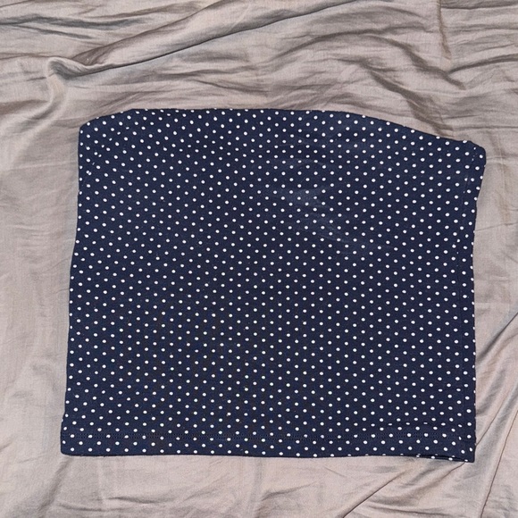 Navy Blue Polka Dot tube top - Picture 1 of 4